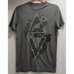 Free State Gray Black Graphic Print Oversized Short Sleeve MMXIV TShirt XS Note
